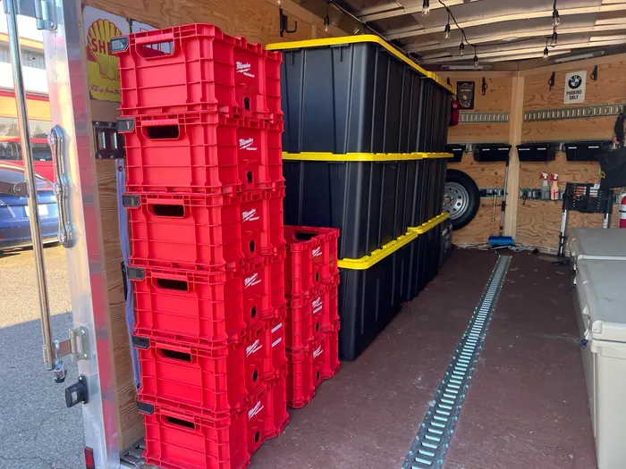 White flooring trailer