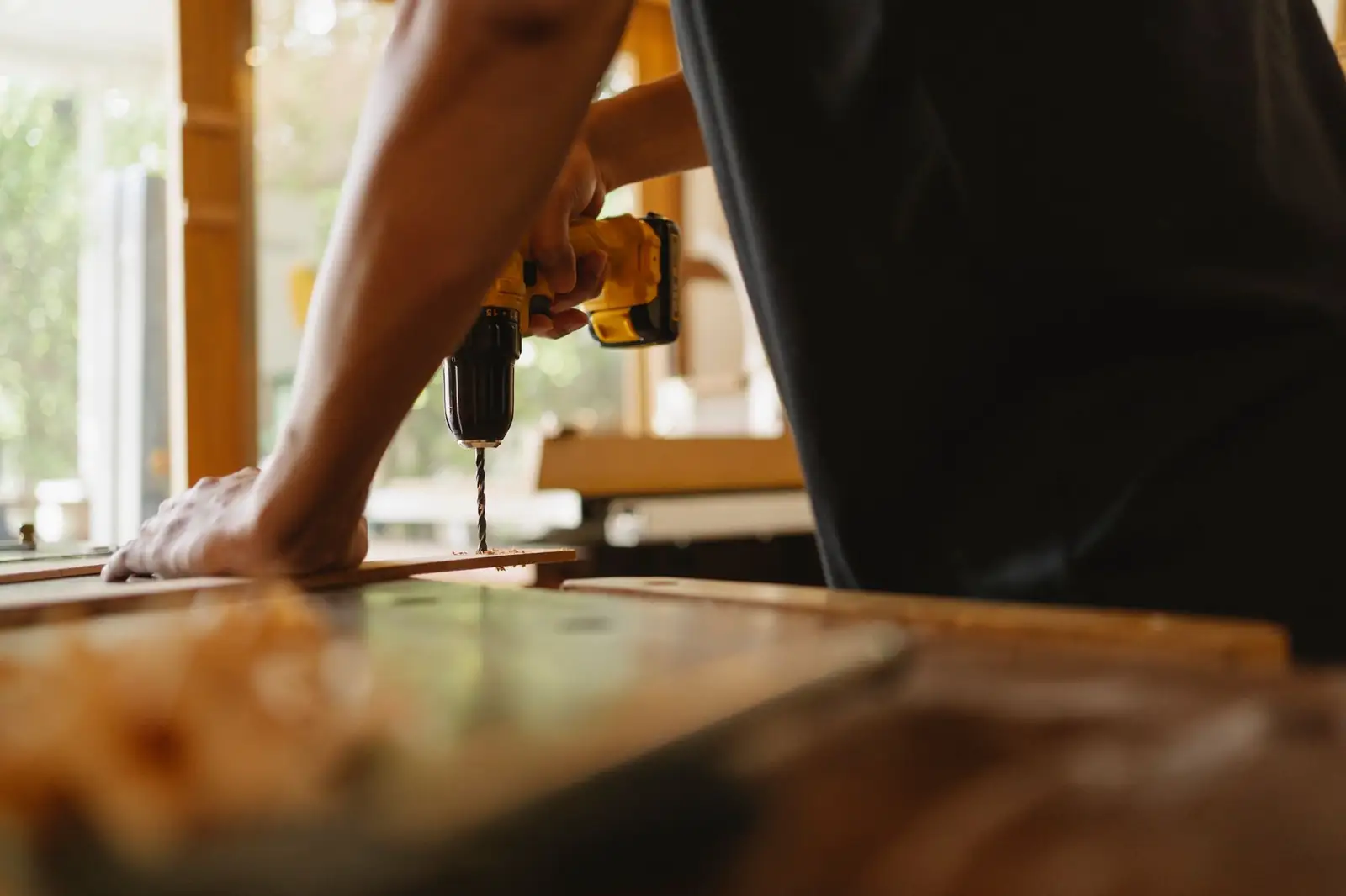 Carpenter making a repair