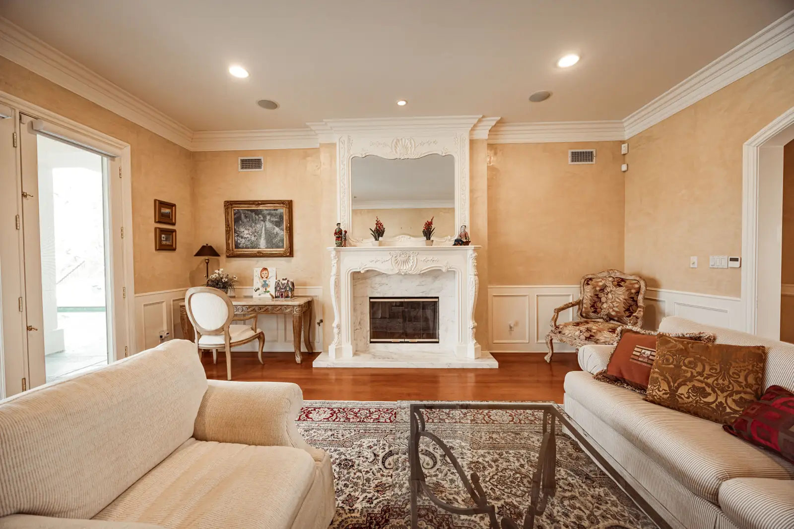 Living room staged and ready for listing photos