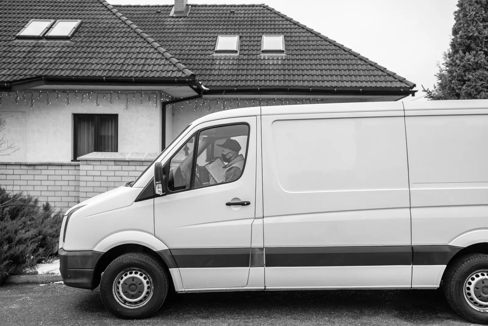 Work van parked at a property